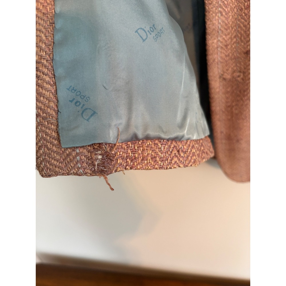 Vtg Dior Sport Tweed Blazer Herringbone Christian Dior *Read* - Picture 6 of 13